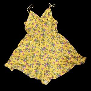 Lush Yellow Floral Romper | Medium | NWT